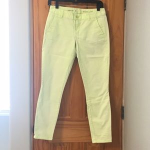 Skinny mini Gap florescent green khaki